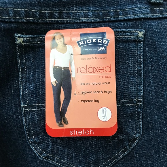NEW - Riders by Lee 14 M Patriot Blue Jeans High Waist Mom Relaxed Fit vintage - Picture 6 of 7